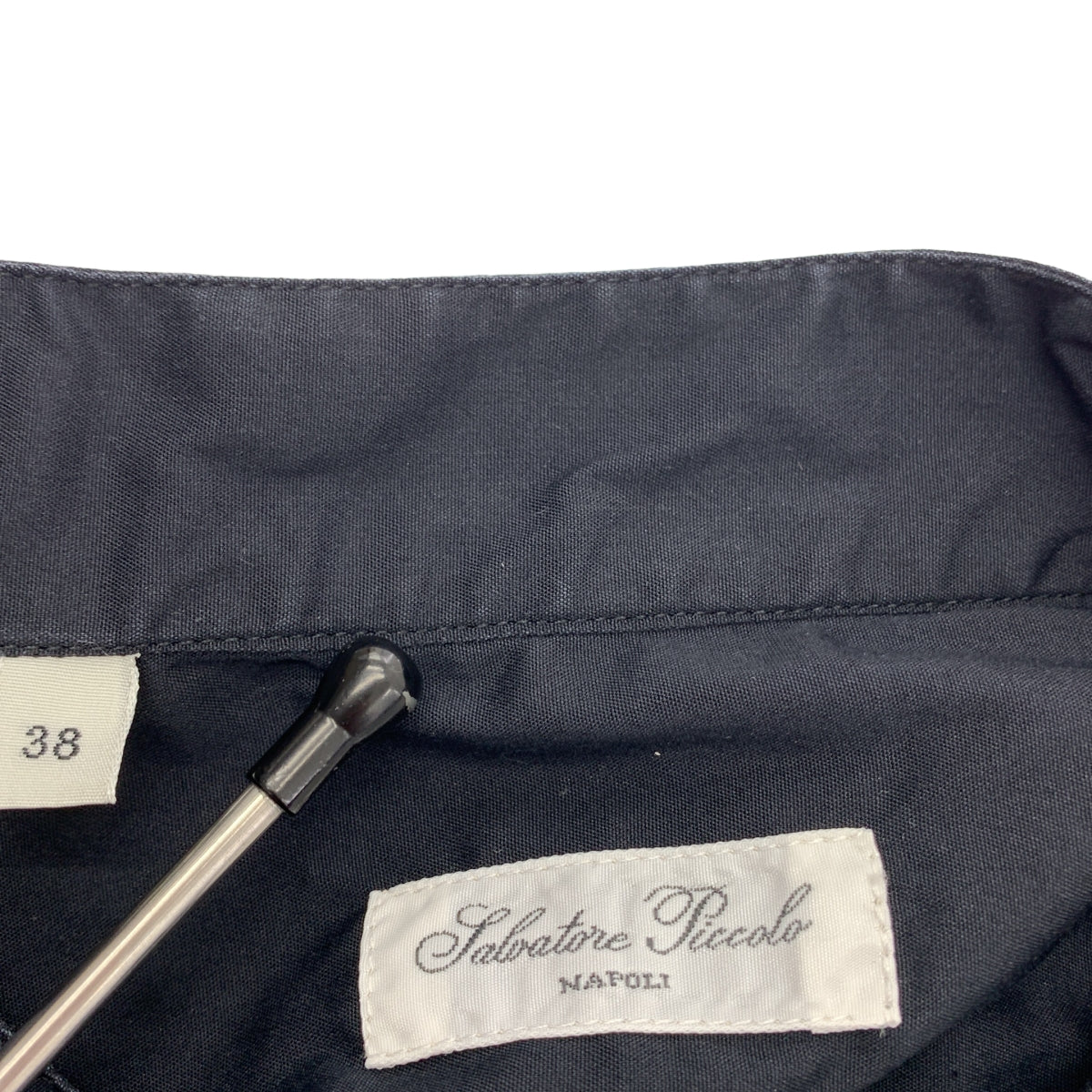 Salvatore Piccolo / サルバトーレピッコロ | バンドカラー プルオーバー シャツワンピース | 38 | ブラック | レディース