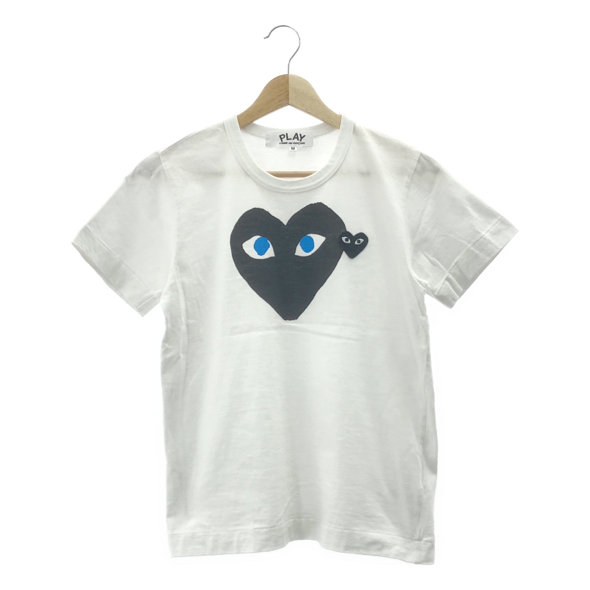 PLAY COMME des GARCONS / 플레이 콤 데 갤슨 | AD2014 | 코튼 하트 패치 프린트 크루넥 컷소우 | M | 여성