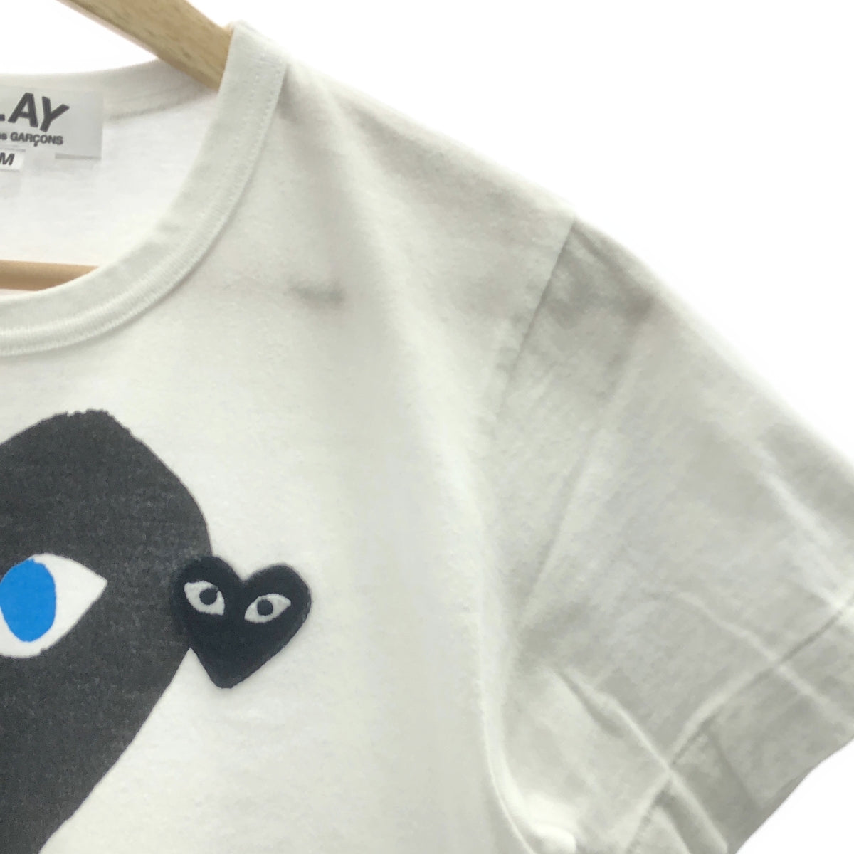 PLAY COMME des GARCONS / 플레이 콤 데 갤슨 | AD2014 | 코튼 하트 패치 프린트 크루넥 컷소우 | M | 여성