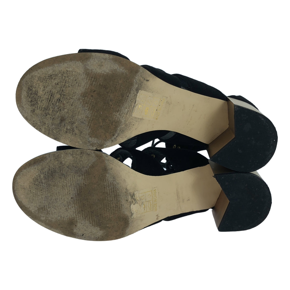 【미품】 SENSO / 센소 | QIANA 스웨이드 가죽 레이스 업 힐 샌들 | 37 | 블랙 | 여성