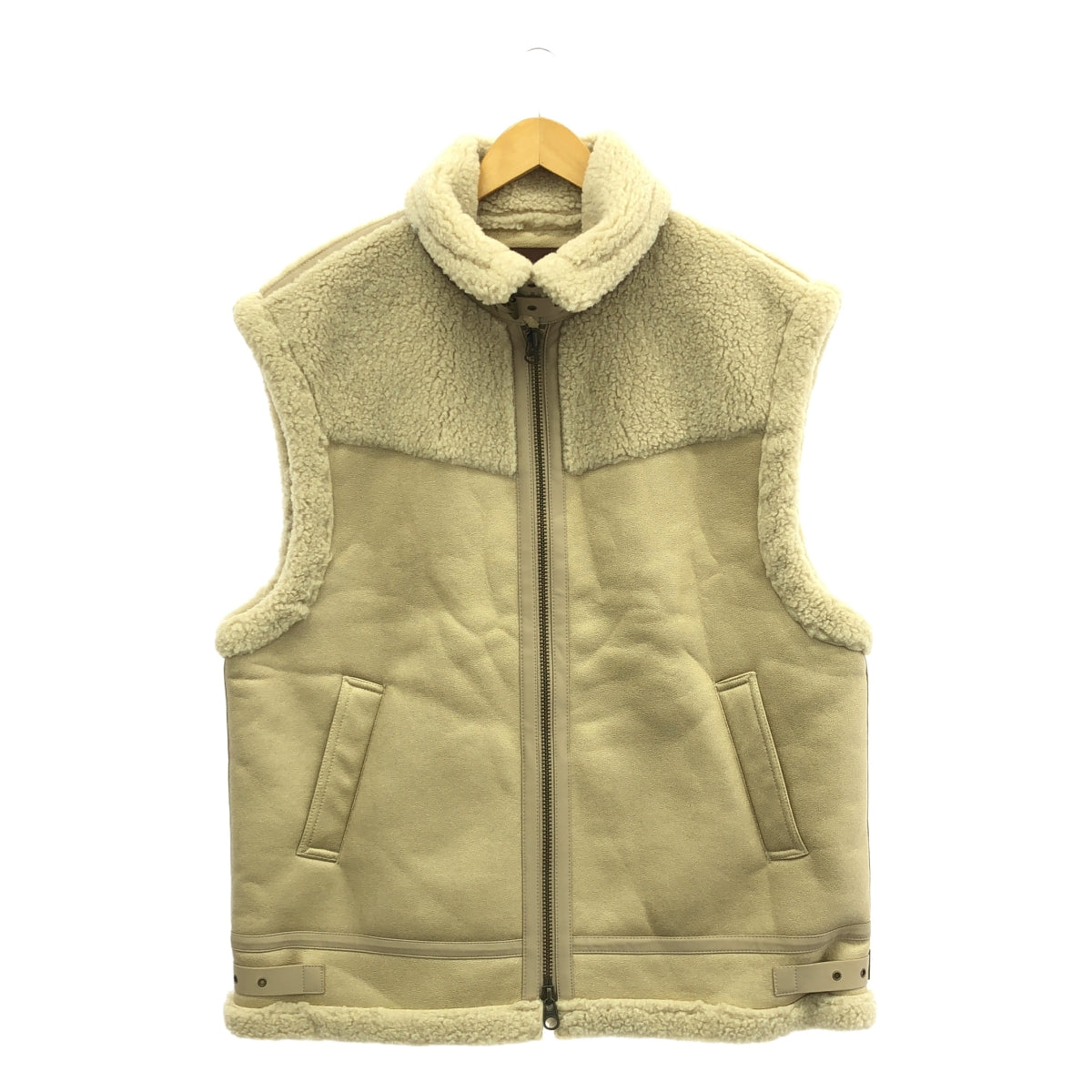 【美品】  ALEXIA STAM  / アリシアスタン | 2023AW | フェイク ムートン レザー ボア オーバー ベスト ジャケット | F | beige | レディース