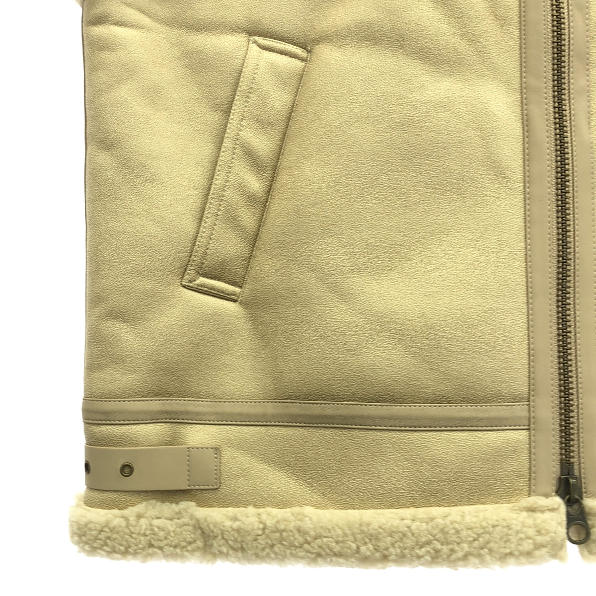 【美品】  ALEXIA STAM  / アリシアスタン | 2023AW | フェイク ムートン レザー ボア オーバー ベスト ジャケット | F | beige | レディース