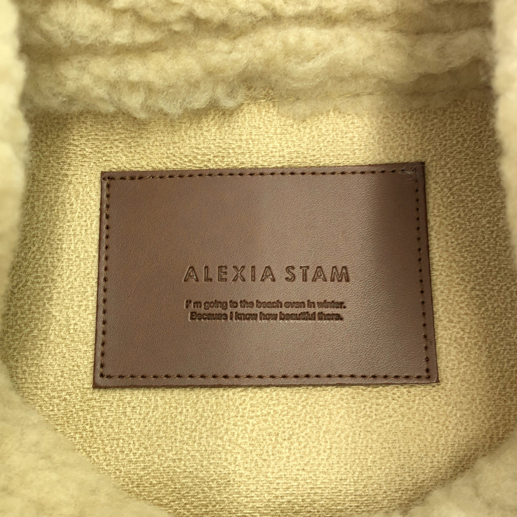 [品相良好] ALEXIA STAM / Alicia Stan | 2023AW | 仿木桐皮革圍巾背心夾克 | F | 米色 | 女款