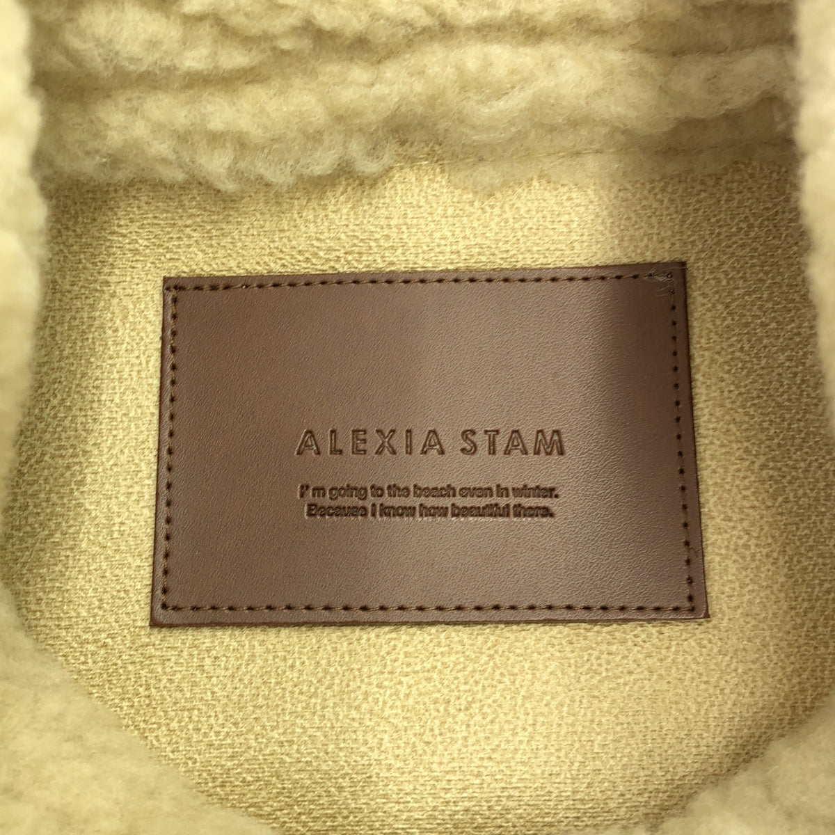 【美品】  ALEXIA STAM  / アリシアスタン | 2023AW | フェイク ムートン レザー ボア オーバー ベスト ジャケット | F | beige | レディース