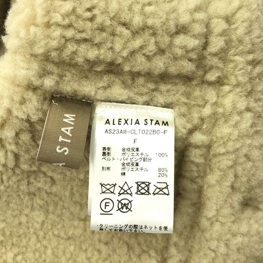 [品相良好] ALEXIA STAM / Alicia Stan | 2023AW | 仿木桐皮革圍巾背心夾克 | F | 米色 | 女款