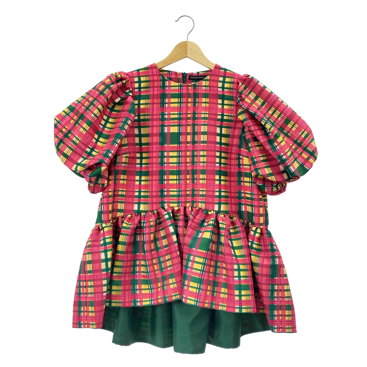 TSURU by Mariko Oikawa | Elenore 格紋泡泡袖襯衫 | F 碼 | 女款