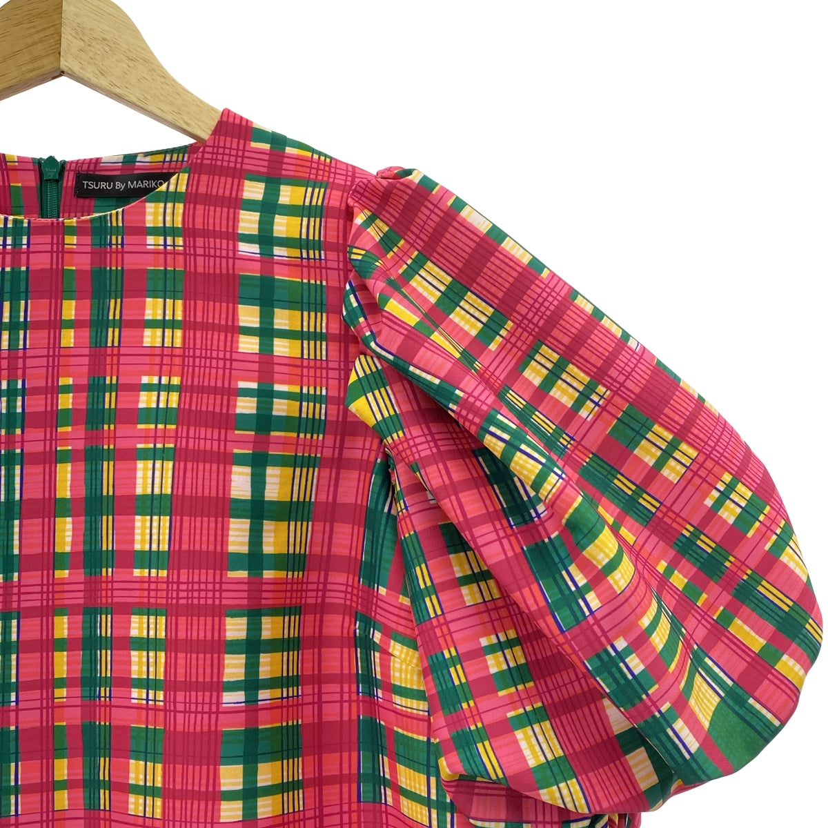 TSURU by Mariko Oikawa | Elenore 格紋泡泡袖襯衫 | F 碼 | 女款