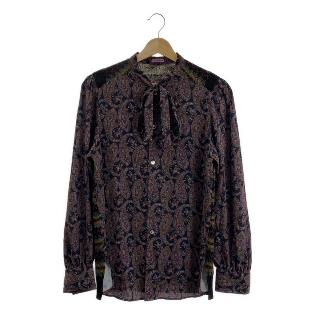 Sue UNDERCOVER / 수언더 커버 | 2021AW | 다른 소재 전환 총무늬 보타이 셔츠 |