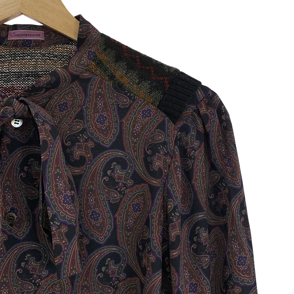 Sue UNDERCOVER / 수언더 커버 | 2021AW | 다른 소재 전환 총무늬 보타이 셔츠 |