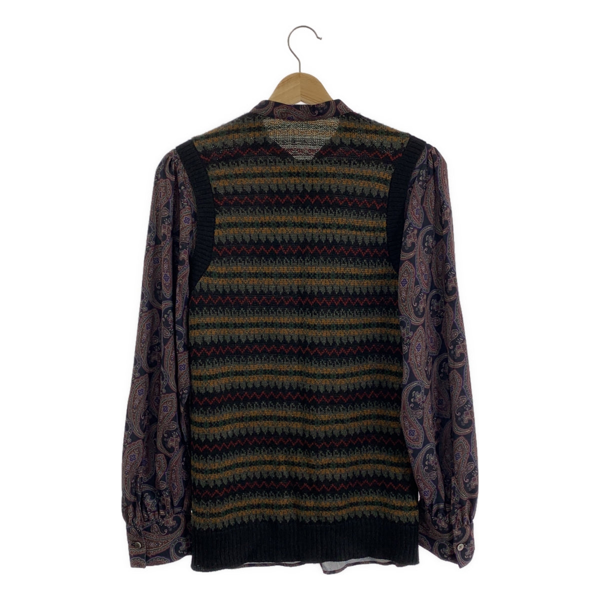 Sue UNDERCOVER / スーアンダーカバー | 2021AW | 異素材切替 総柄 ボウタイ シャツ | 2 | マルチカラー | レディース