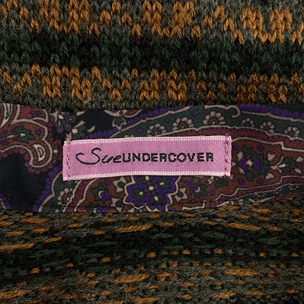 Sue UNDERCOVER / 수언더 커버 | 2021AW | 다른 소재 전환 총무늬 보타이 셔츠 |