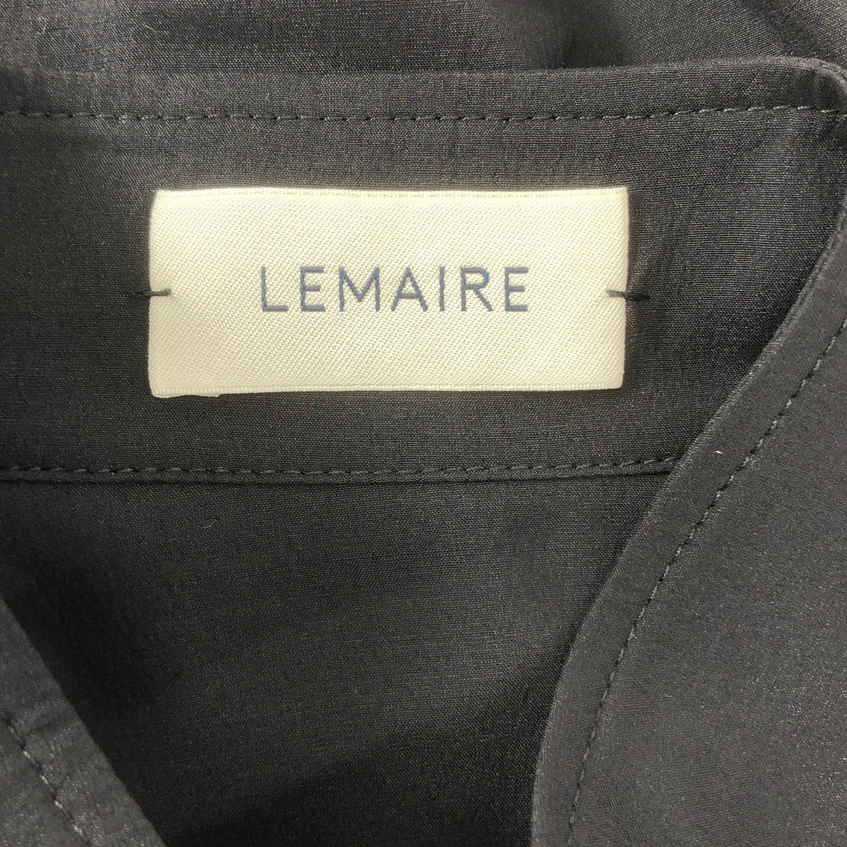 LEMAIRE / 르메르 | 실크 플리츠 슬리브 울 밴드 컬러 셔츠 | 36 | 여성