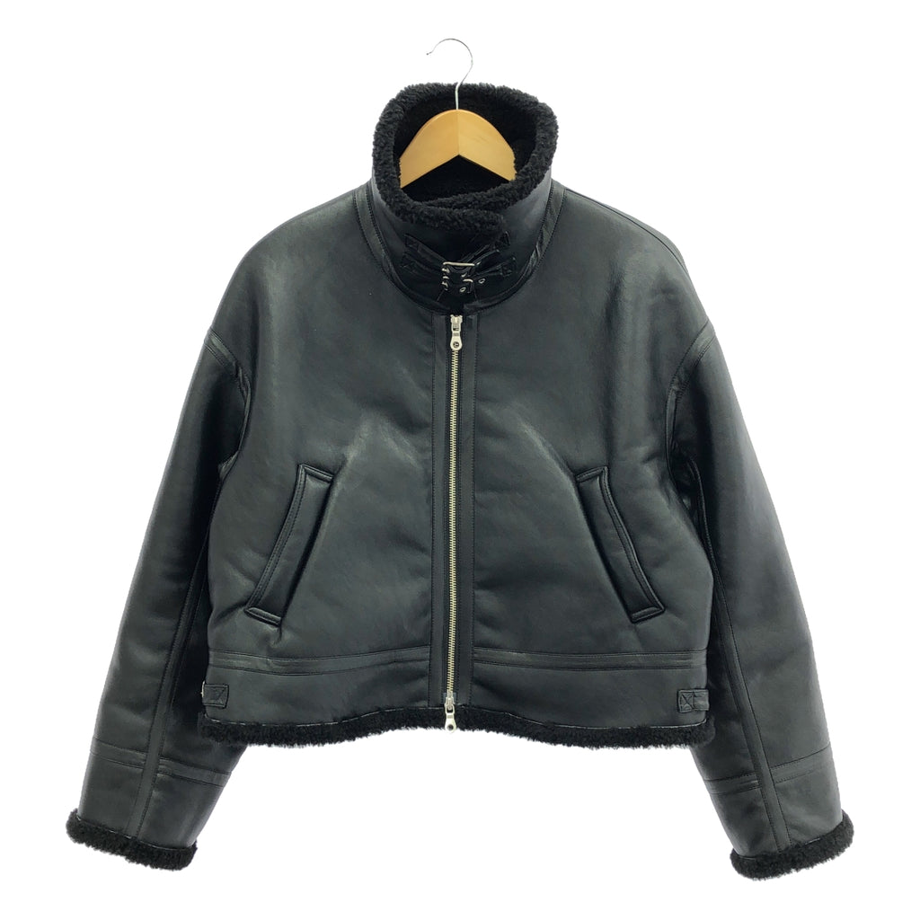 UNITED ARROWS / 유나이티드 애로즈 | 가짜 무톤 보머 재킷 | 38 | 블랙 | 여성