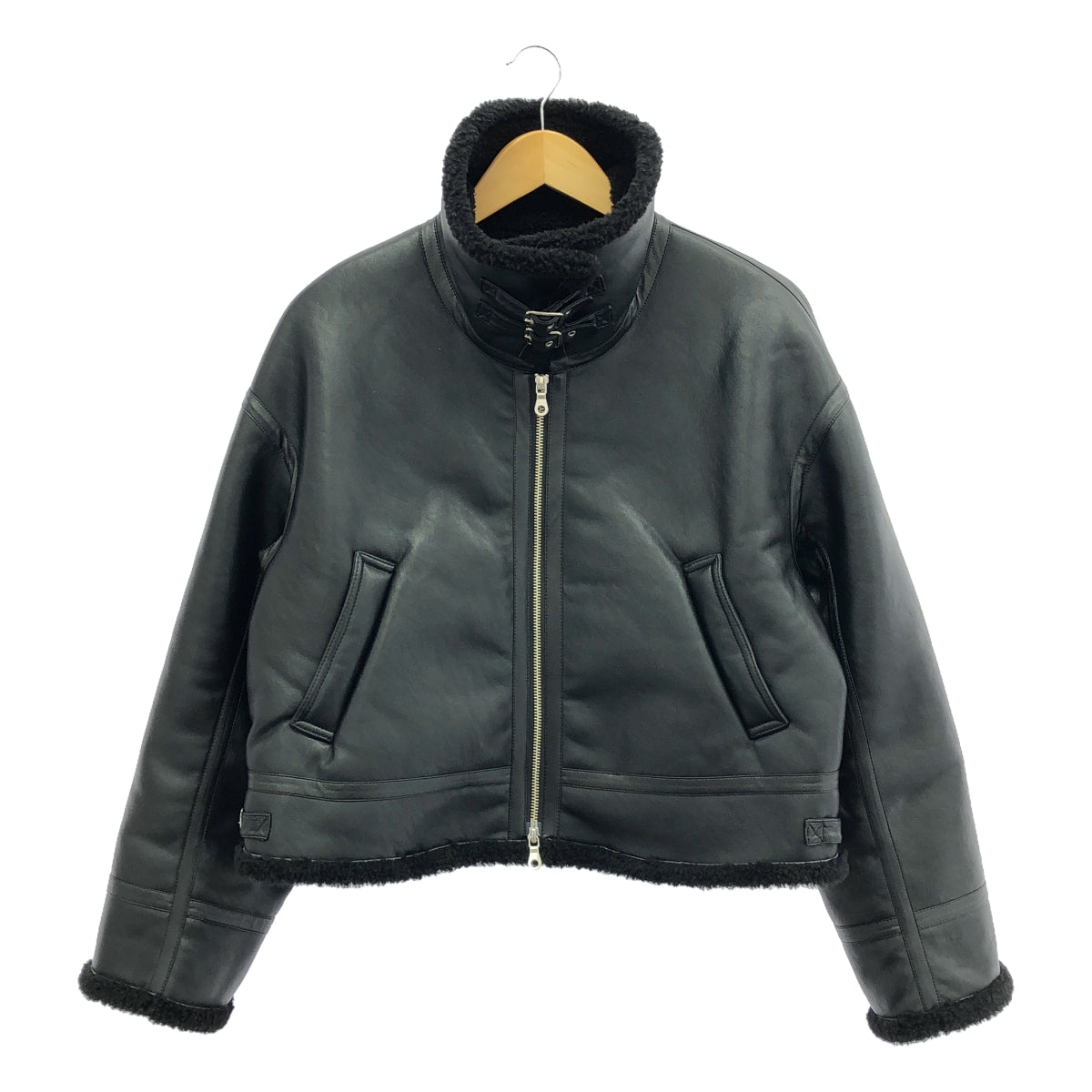 UNITED ARROWS / 유나이티드 애로즈 | 가짜 무톤 보머 재킷 | 38 | 블랙 | 여성