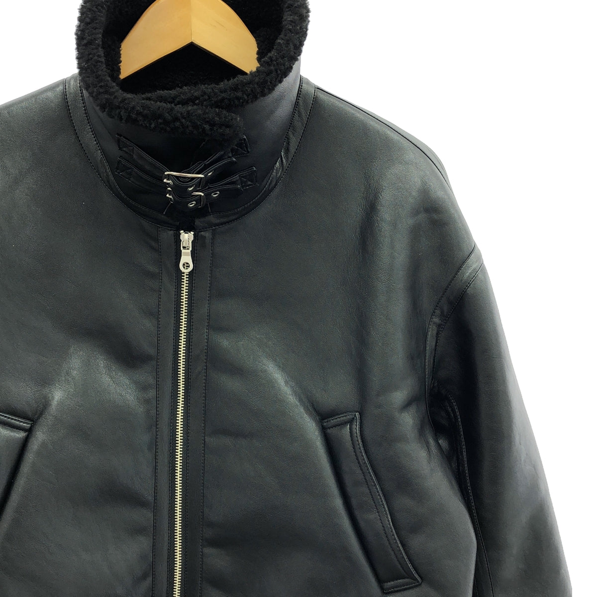 UNITED ARROWS / 유나이티드 애로즈 | 가짜 무톤 보머 재킷 | 38 | 블랙 | 여성