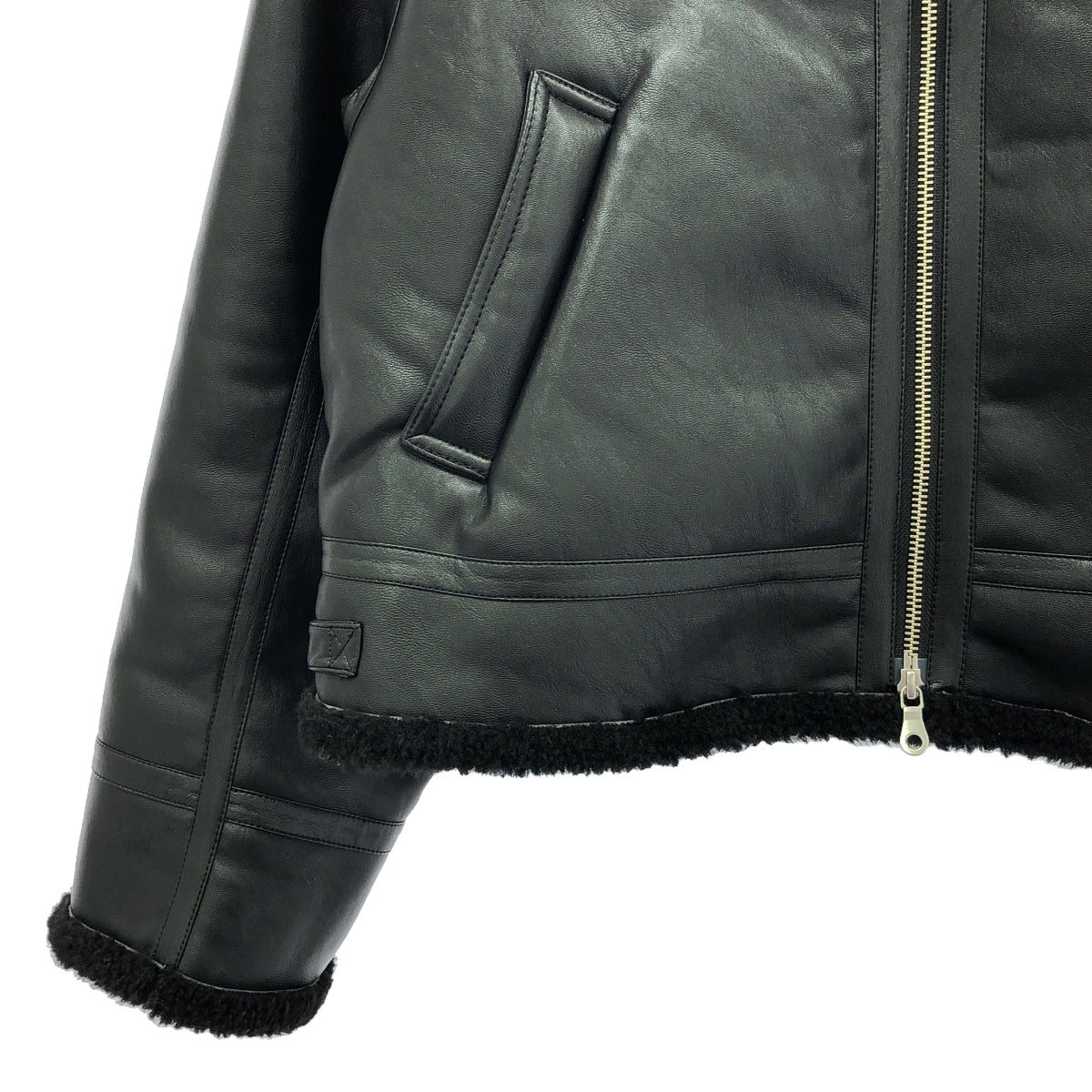 UNITED ARROWS / ユナイテッドアローズ | フェイクムートンボマージャケット | 38 | ブラック | レディース