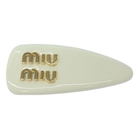 miu miu / 뮤 뮤 | 특허 가죽 로고 헤어 클립 |