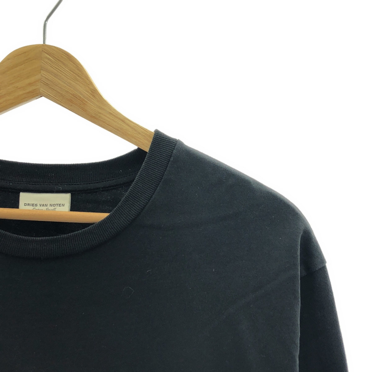 DRIES VAN NOTEN / ドリスヴァンノッテン | コットン ドローストリング クルーネック プルオーバー トップス | XS | ブラック | レディース