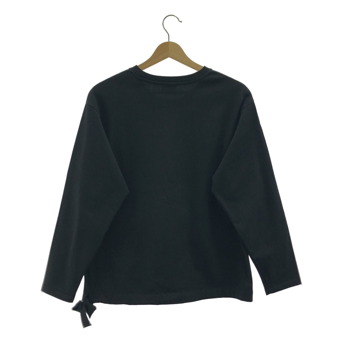 DRIES VAN NOTEN / ドリスヴァンノッテン | コットン ドローストリング クルーネック プルオーバー トップス | XS | ブラック | レディース