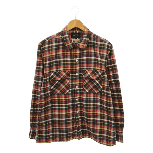 BEAMS PLUS | Madras check open collar shirt | M | Men's