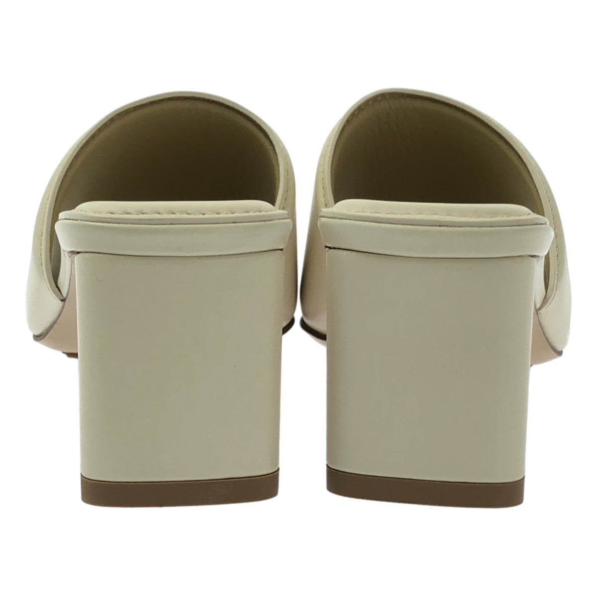 [全新] BOTTEGA VENETA | 帶狀一腳蹬涼鞋 | 皮革穆勒涼鞋 | 35碼 | 米色 | 女款