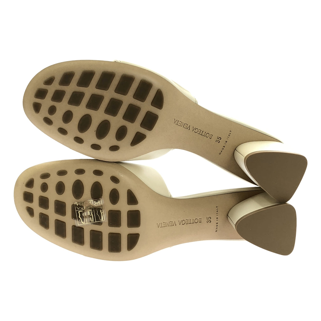 [全新] BOTTEGA VENETA | 帶狀一腳蹬涼鞋 | 皮革穆勒涼鞋 | 35碼 | 米色 | 女款
