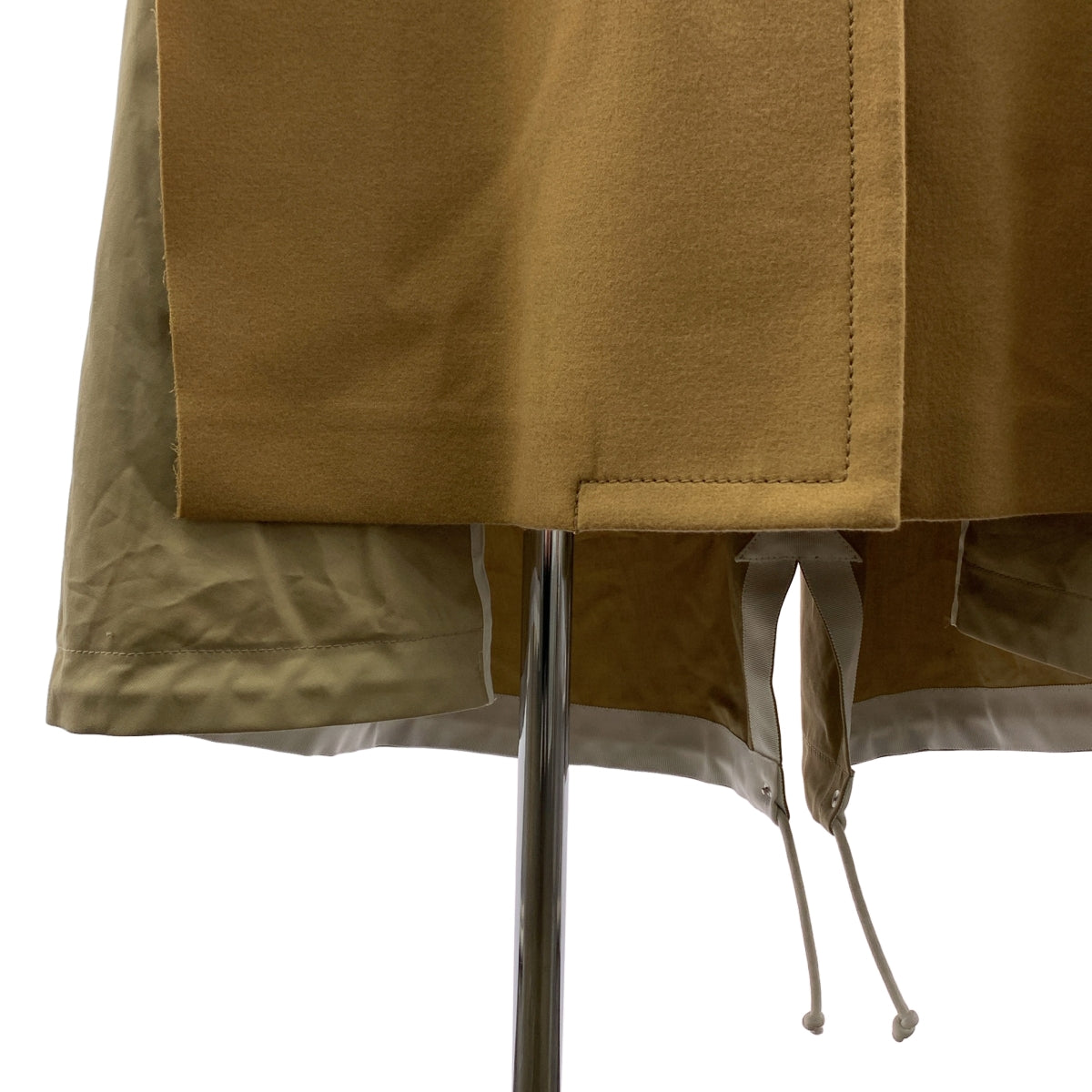 sacai / サカイ | カットアウト ギャザー ロングコート | 1 | ベージュ | レディース