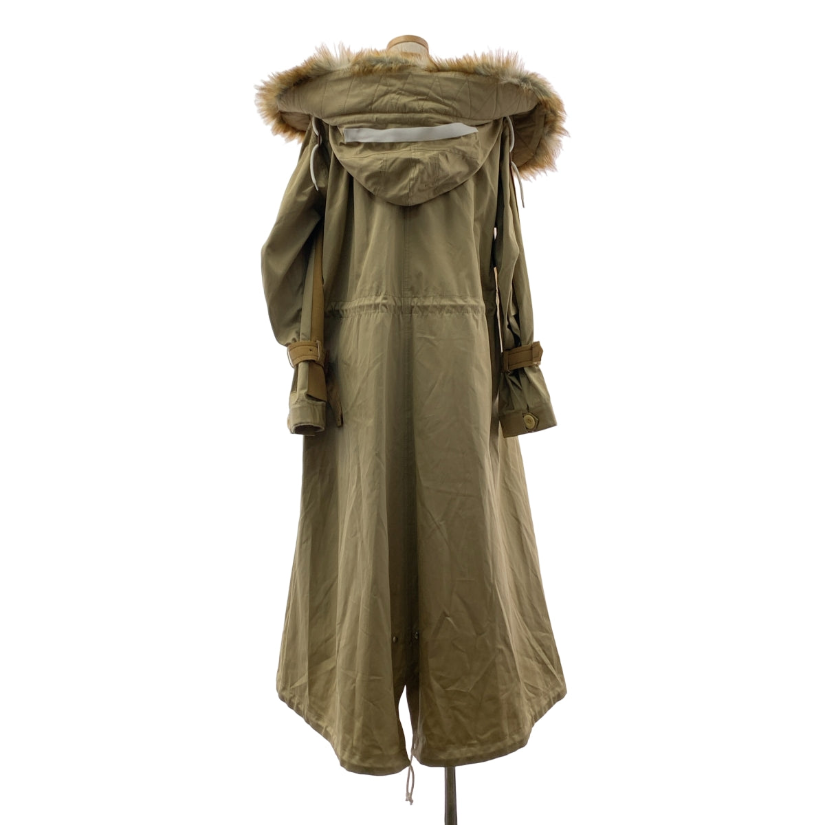 sacai / サカイ | カットアウト ギャザー ロングコート | 1 | ベージュ