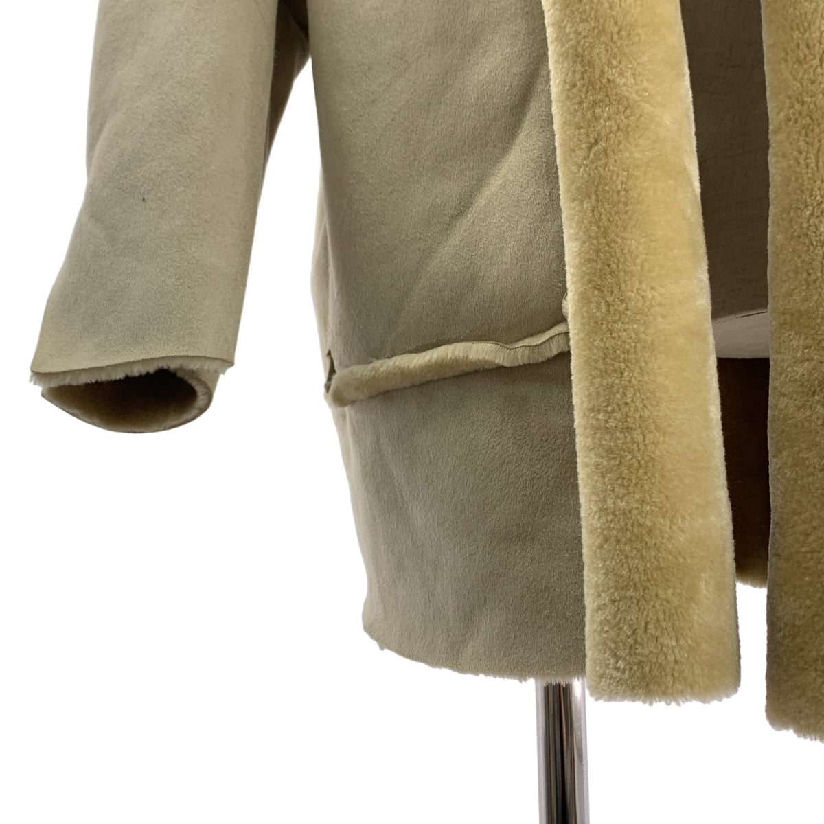 N.HOOLYWOOD / 엔 할리우드 | 2022AW | 무톤라이크 버튼리스 오버 하프 코트 | 40 | 남성