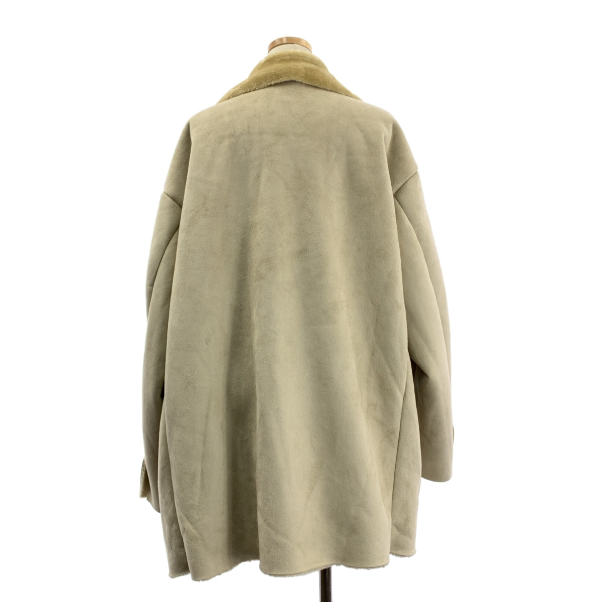 N.HOOLYWOOD / 엔 할리우드 | 2022AW | 무톤라이크 버튼리스 오버 하프 코트 | 40 | 남성