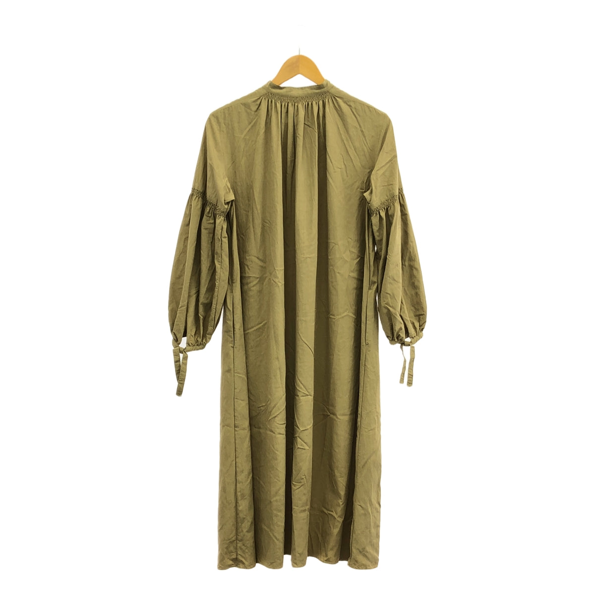 IENA | 2022春夏 |人造絲尼龍褶皺連身裙 | 36 |卡其色 |女性的