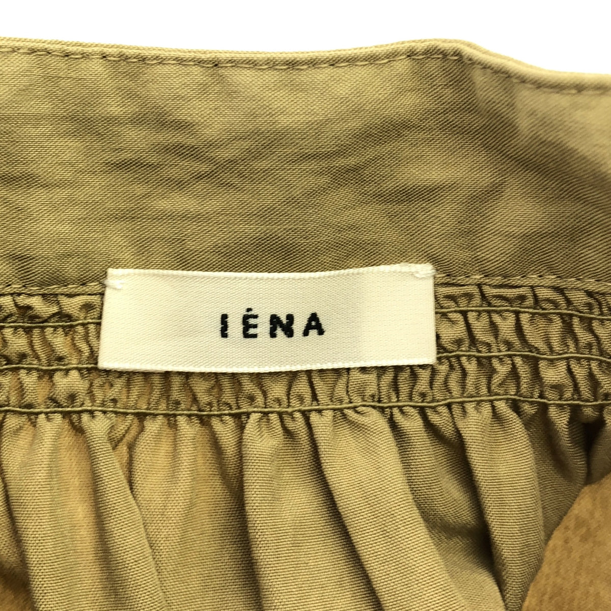 IENA | 2022春夏 |人造絲尼龍褶皺連身裙 | 36 |卡其色 |女性的