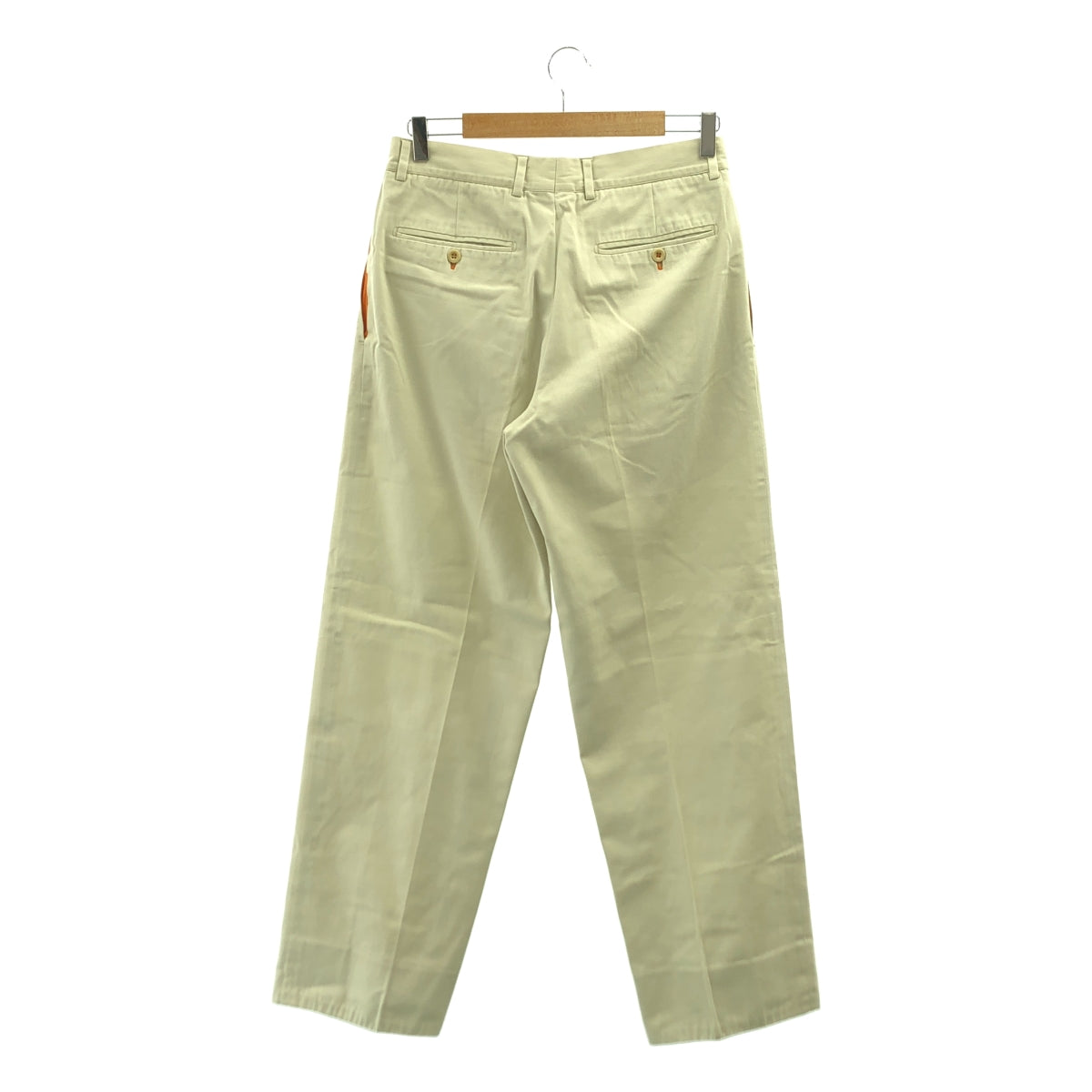 HERMES / 헤르메스 | 코튼 와이드 팬츠 | 48 | 베이지 / 오렌지 | 남성