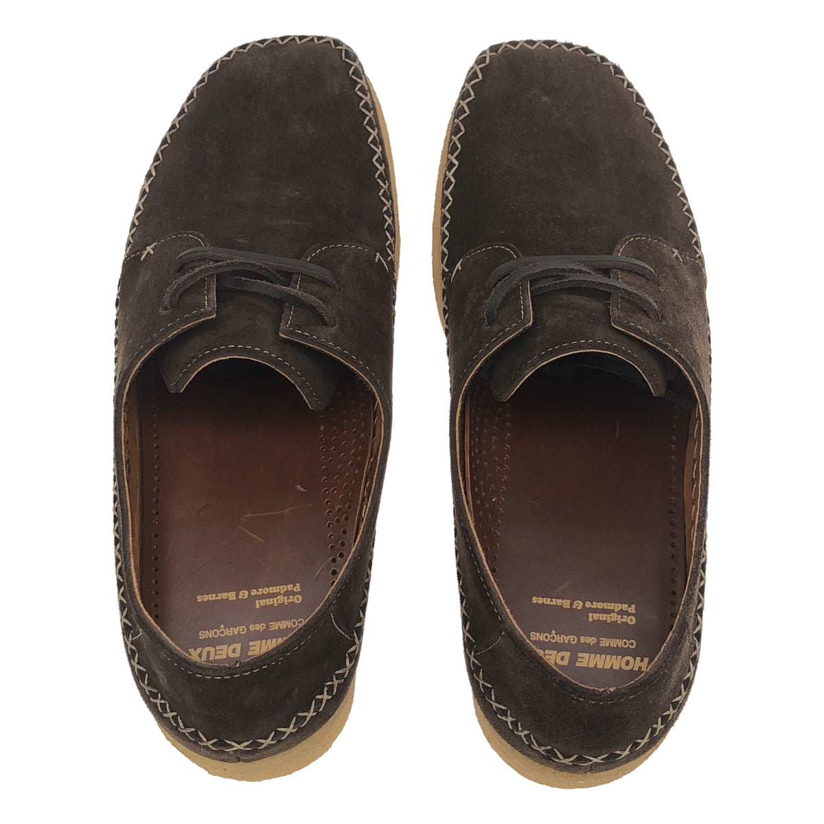 [狀況良好] COMME des GARÇONS HOMME DEUX | x PADMORE &amp; BARNES 絨面革莫卡辛鞋 | SHOPBOP英國 7 |棕色|男士