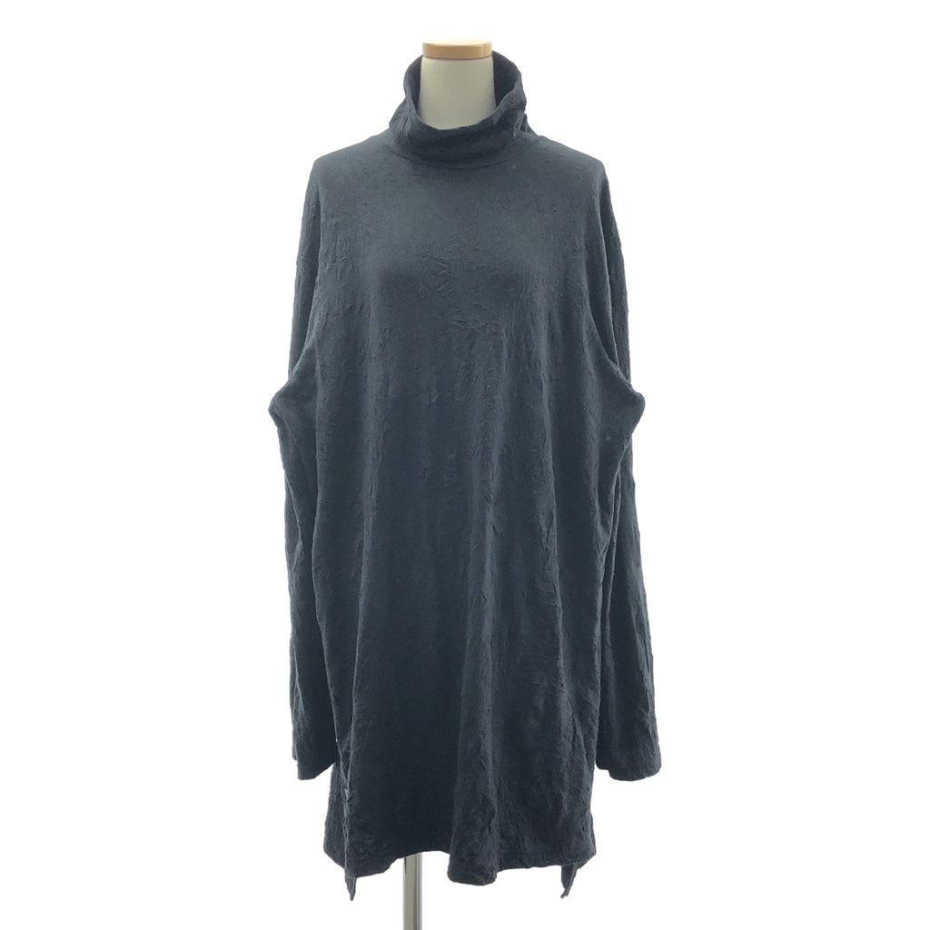 【美品】  Ground Y / グラウンドワイ | 2021AW | Button opened dig / ワッシャー ハイネック スリット ロングプルオーバー | 3 | ブラック | メンズ