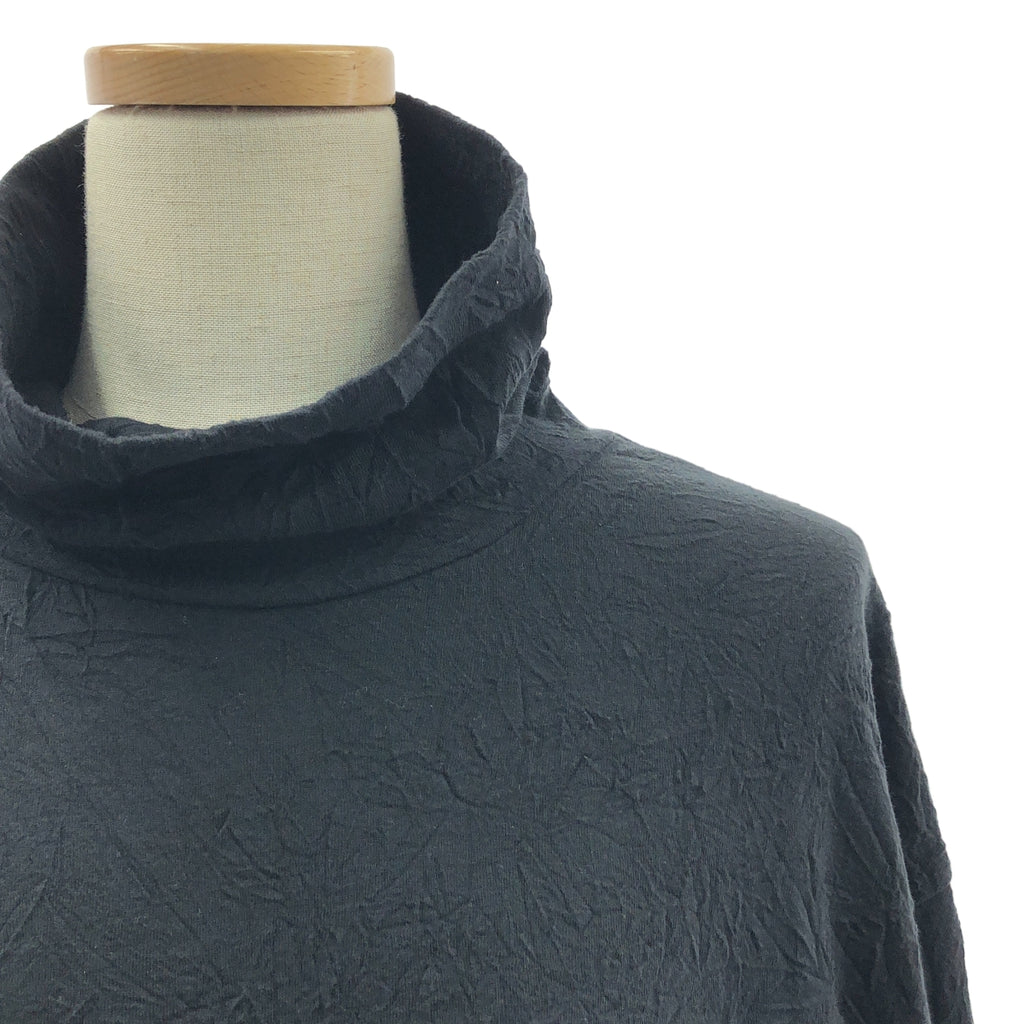 【美品】  Ground Y / グラウンドワイ | 2021AW | Button opened dig / ワッシャー ハイネック スリット ロングプルオーバー | 3 | ブラック | メンズ