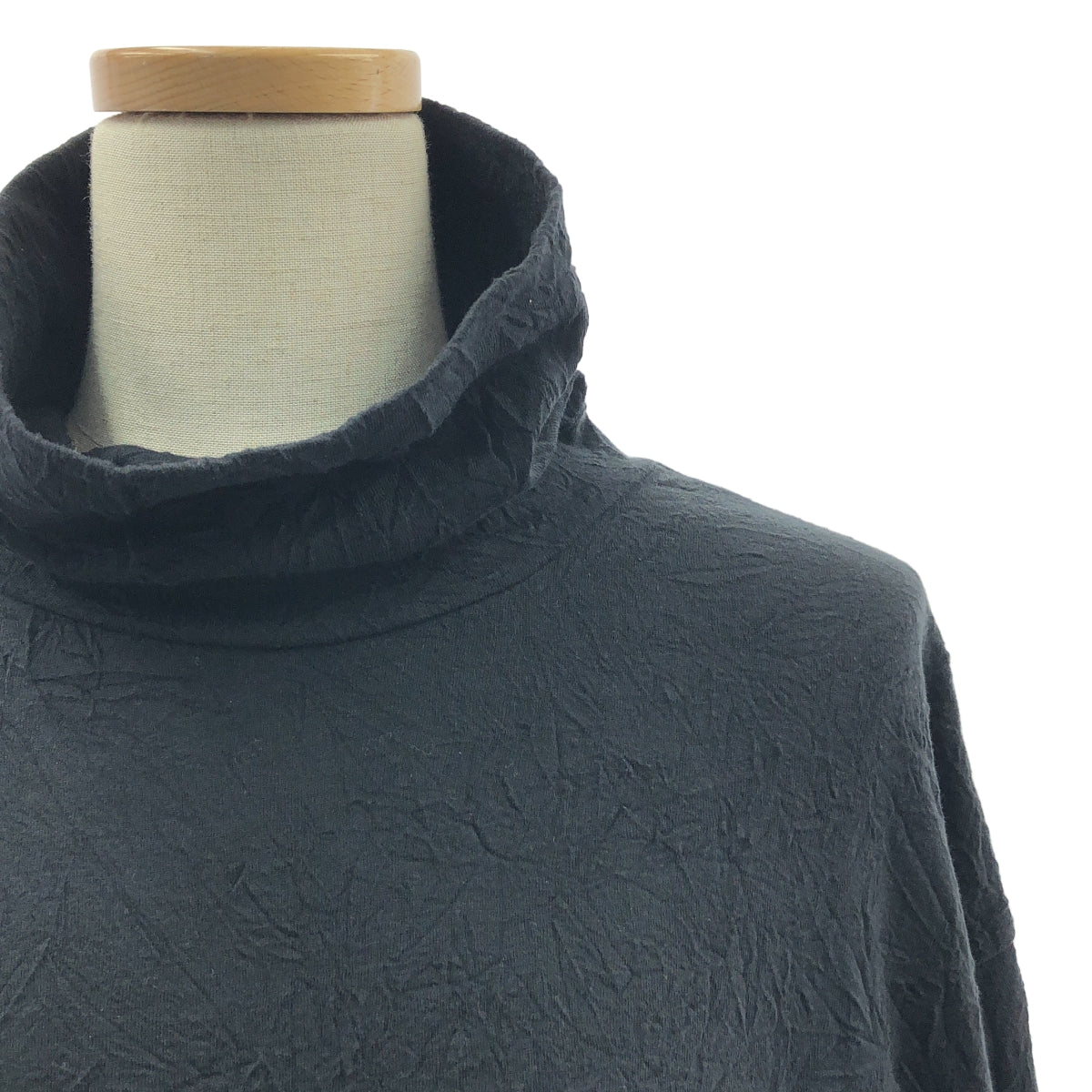 [狀態極佳] Ground Y | 2021 秋冬 | 羈扣開口挖/墊圈高領開衩長套頭衫 | 尺寸 3 | 黑色 | 男款