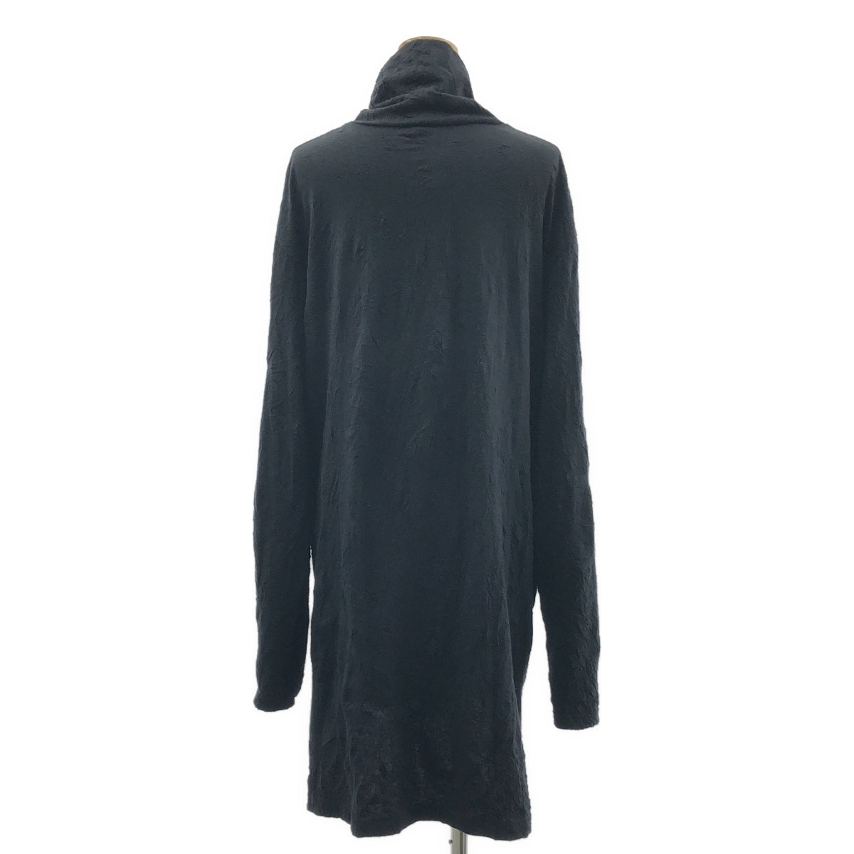 [狀態極佳] Ground Y | 2021 秋冬 | 羈扣開口挖/墊圈高領開衩長套頭衫 | 尺寸 3 | 黑色 | 男款