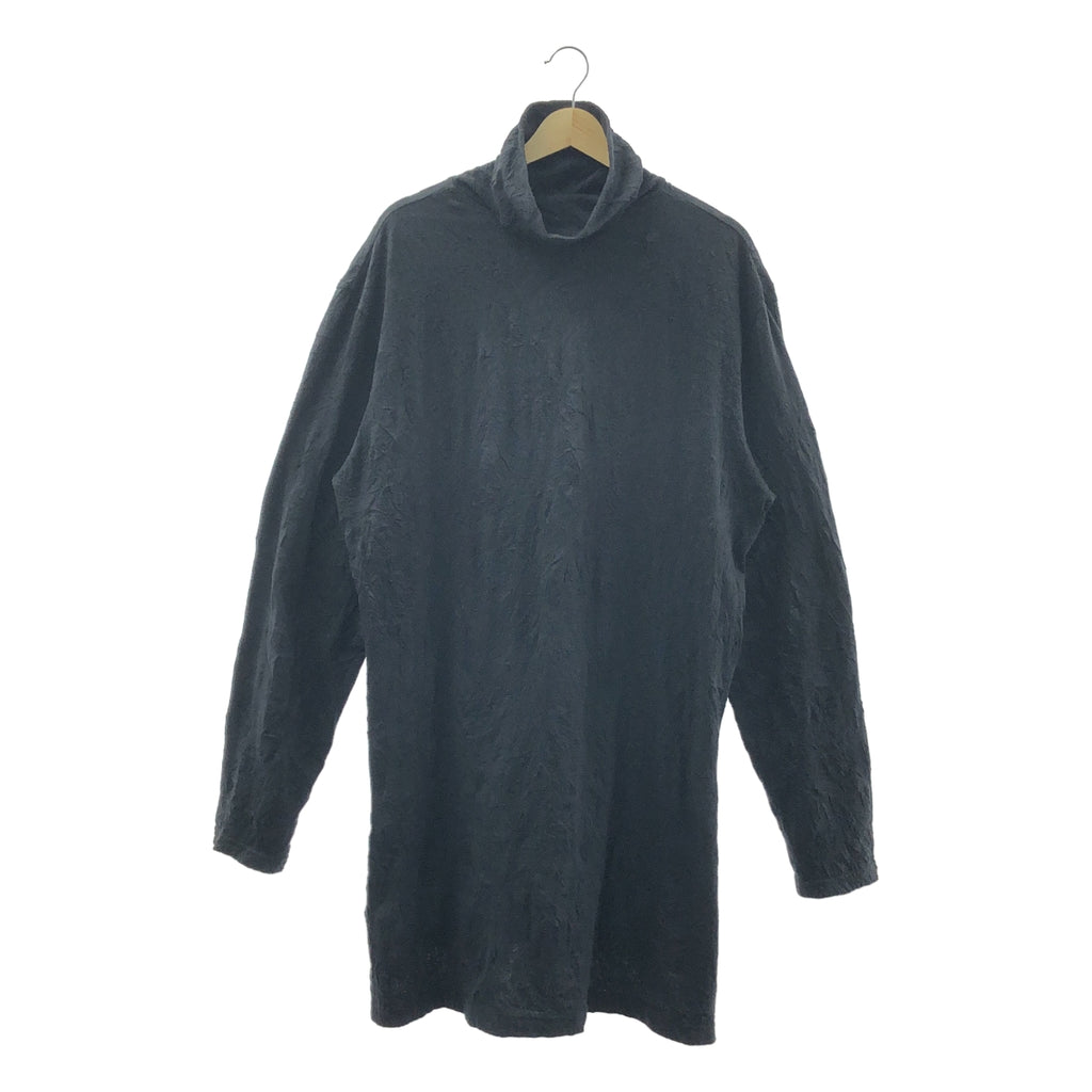 【美品】  Ground Y / グラウンドワイ | 2021AW | Button opened dig / ワッシャー ハイネック スリット ロングプルオーバー | 3 | ブラック | メンズ