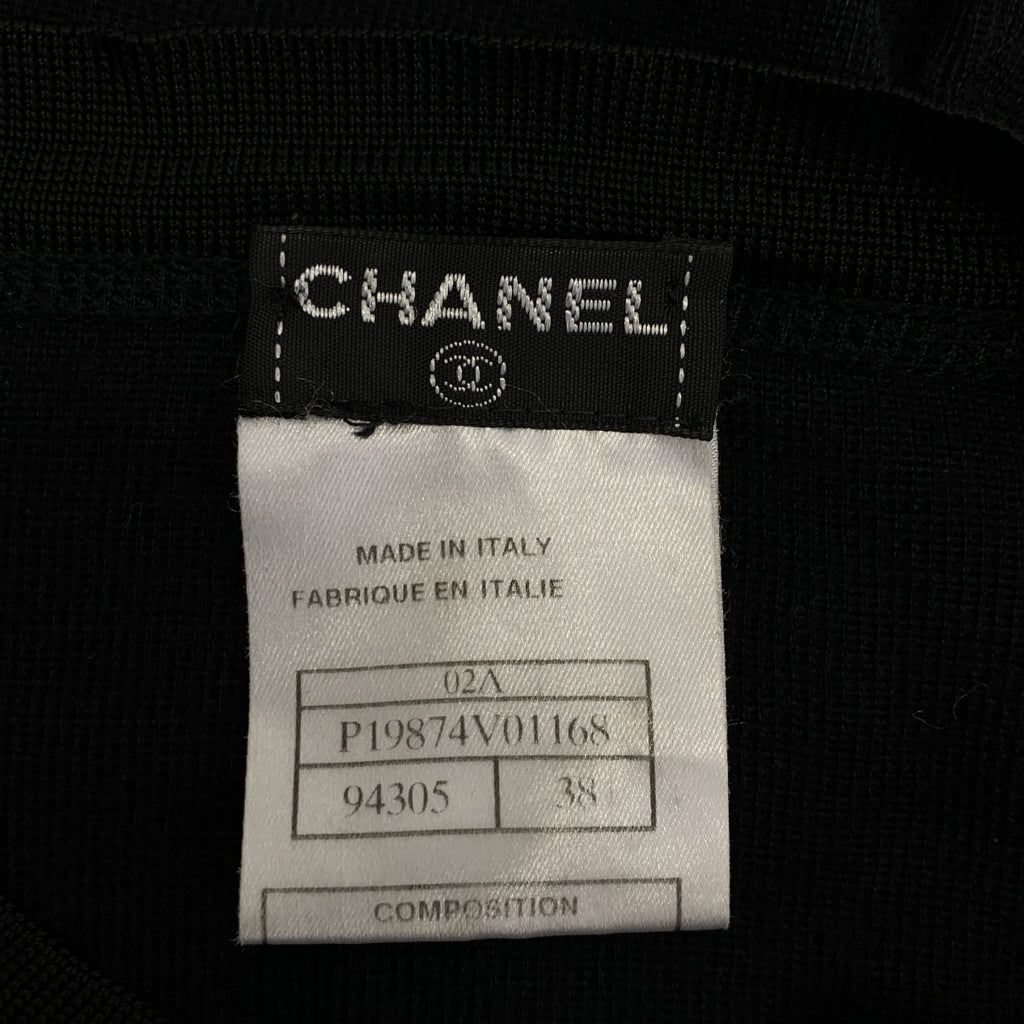 CHANEL / 샤넬 | 캐시미어 실크 코코 마크 버튼 헨리 넥 니트 | 38 |