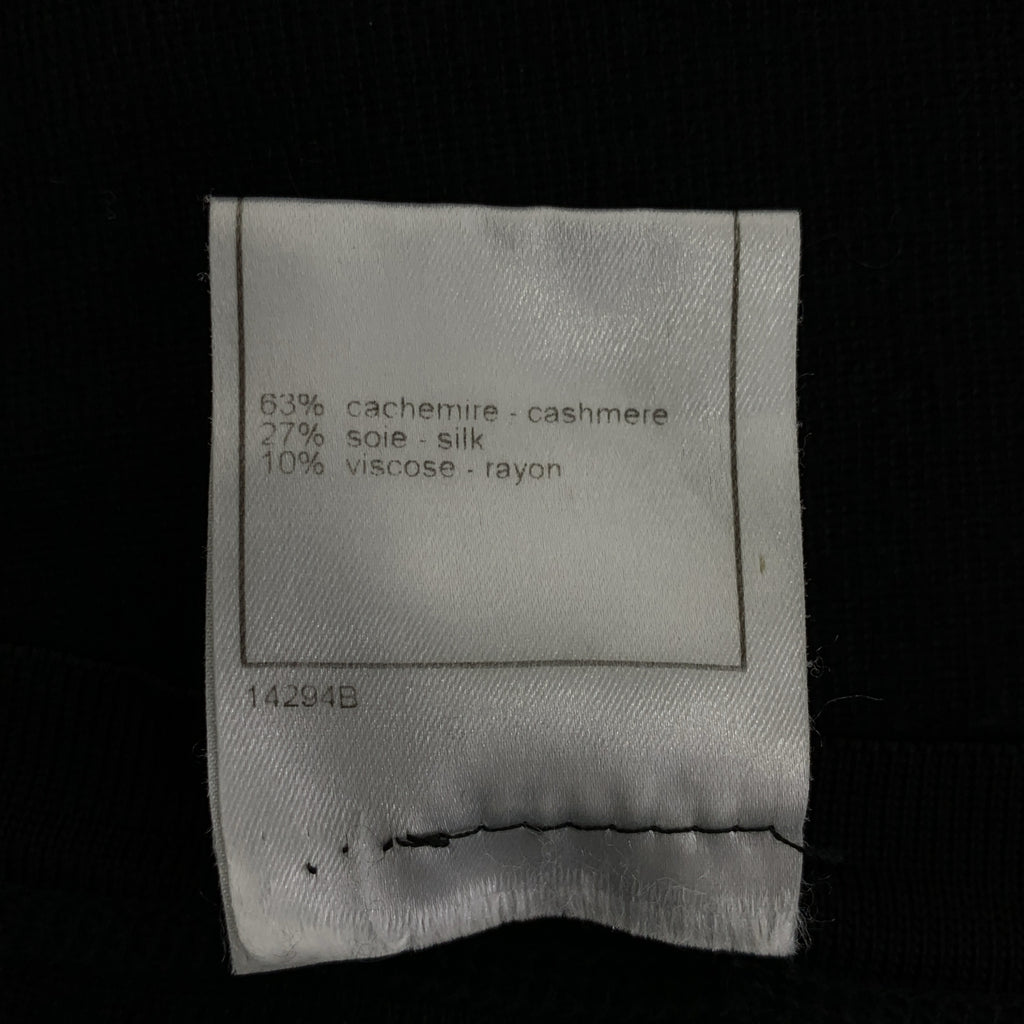 CHANEL / 샤넬 | 캐시미어 실크 코코 마크 버튼 헨리 넥 니트 | 38 |