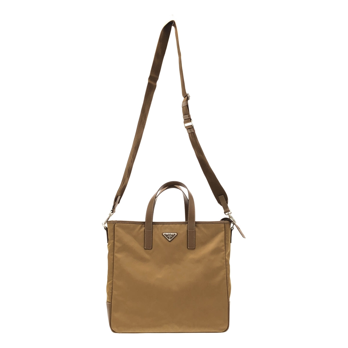 【미품】 PRADA / 프라다 | Re-Nylon x 사피아노 가죽 2way 숄더 첨부 토트 백 / 로고 총 안감 / 유니섹스 | TABACCO | 남성