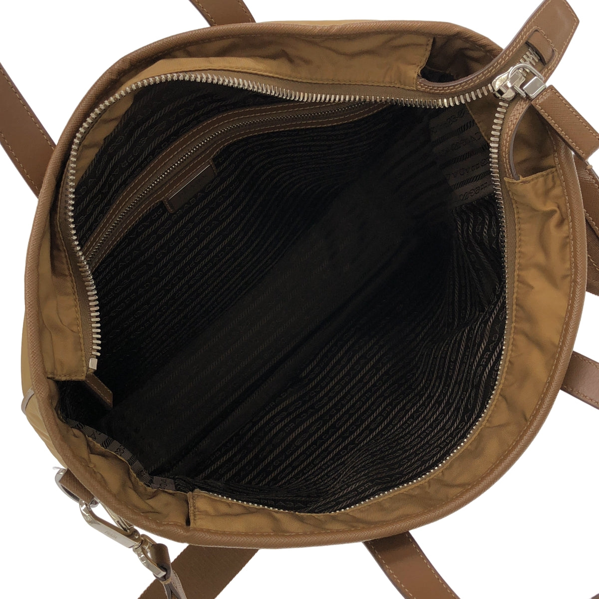 【미품】 PRADA / 프라다 | Re-Nylon x 사피아노 가죽 2way 숄더 첨부 토트 백 / 로고 총 안감 / 유니섹스 | TABACCO | 남성