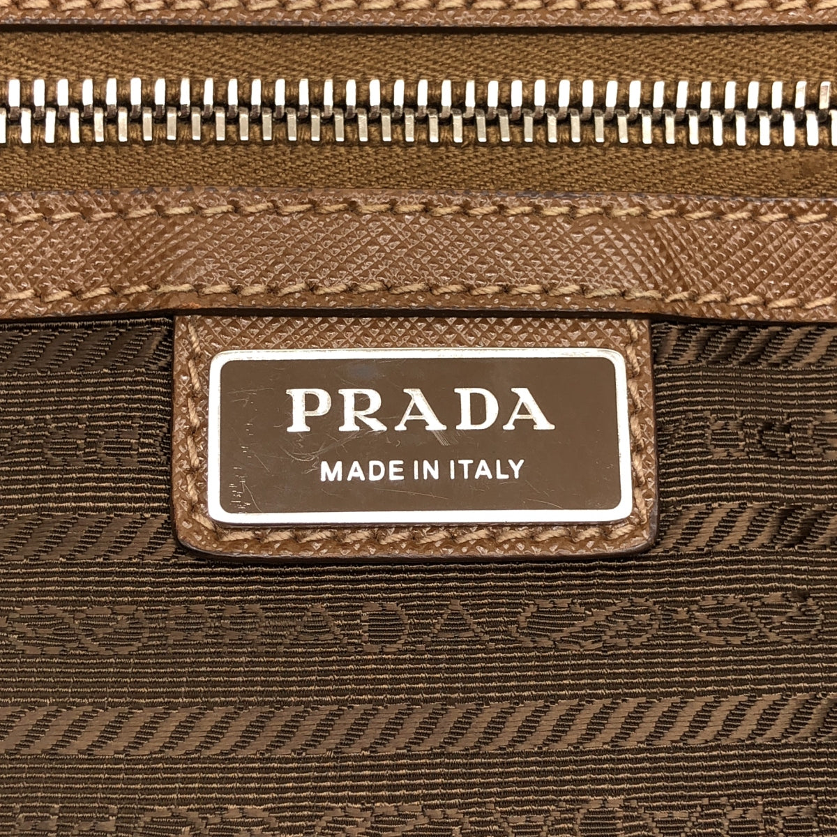 【美品】  PRADA / プラダ | Re-Nylon x サフィアーノ レザー 2way ショルダー付き トートバッグ / ロゴ総裏地 / ユニセックス | TABACCO | メンズ