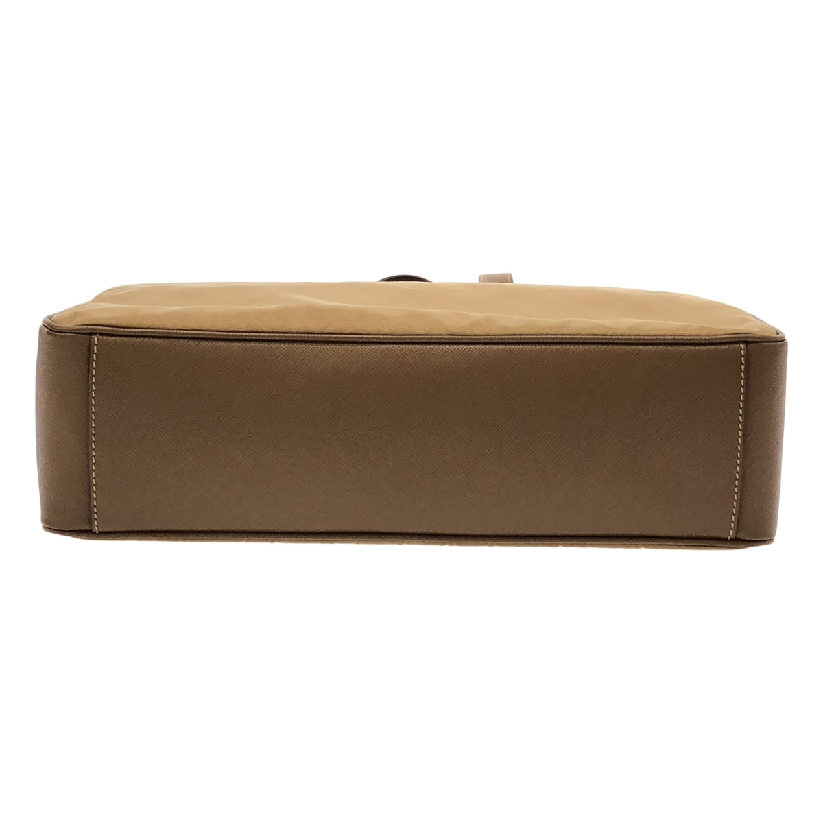 【美品】  PRADA / プラダ | Re-Nylon x サフィアーノ レザー 2way ショルダー付き トートバッグ / ロゴ総裏地 / ユニセックス | TABACCO | メンズ