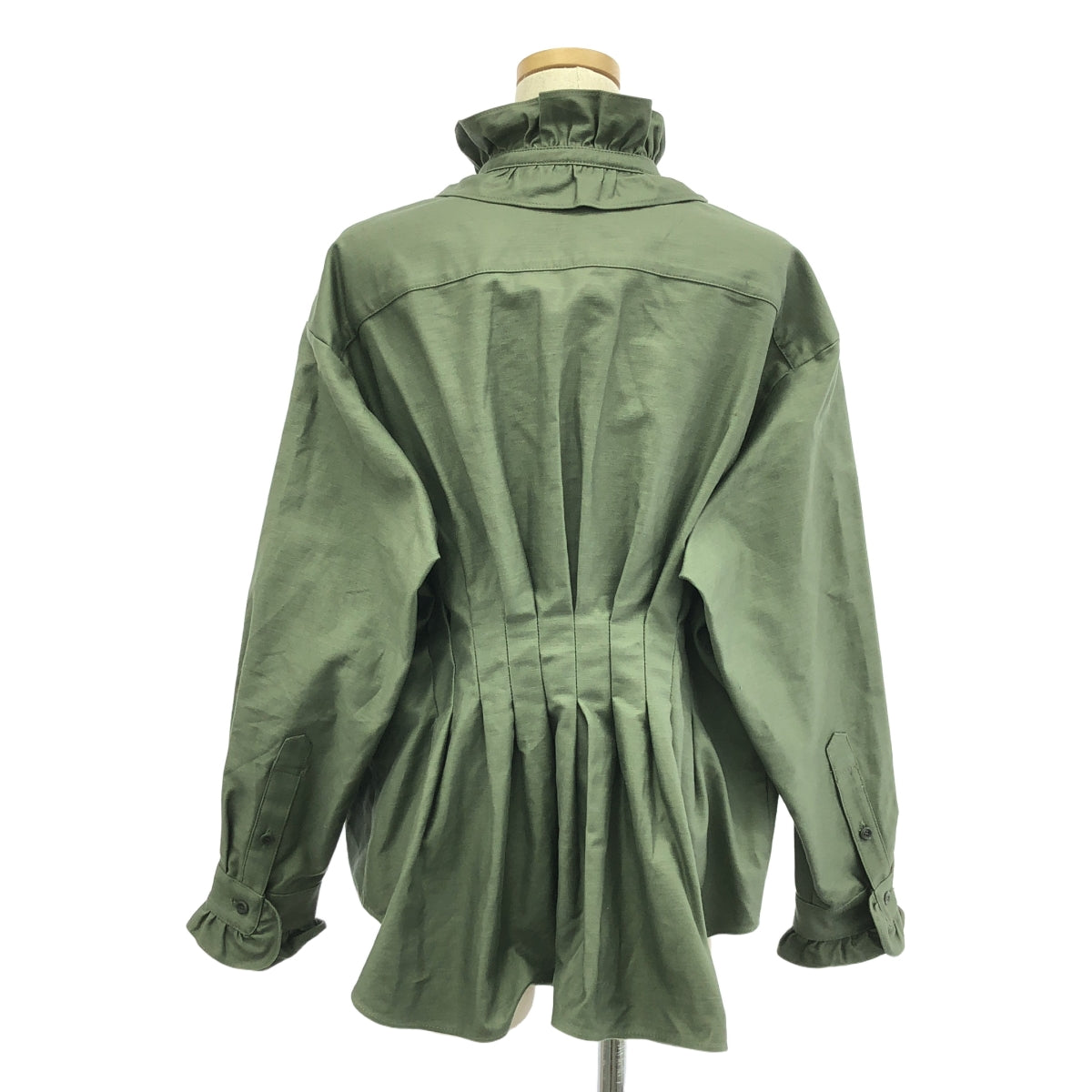 HANA TO GUITAR | Cotton ruffle stand-up collar ribbon shirt | F | Women's