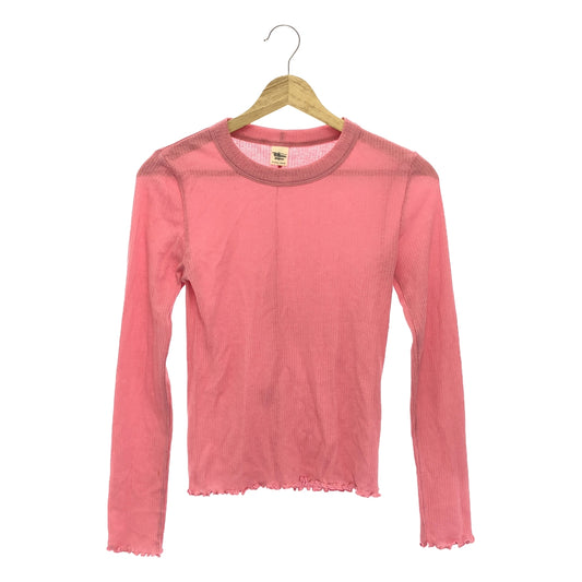 [Good Condition] Ron Herman | Crepey Rib Crew Neck Top Cut and Sewn | XS | Pink | Women's