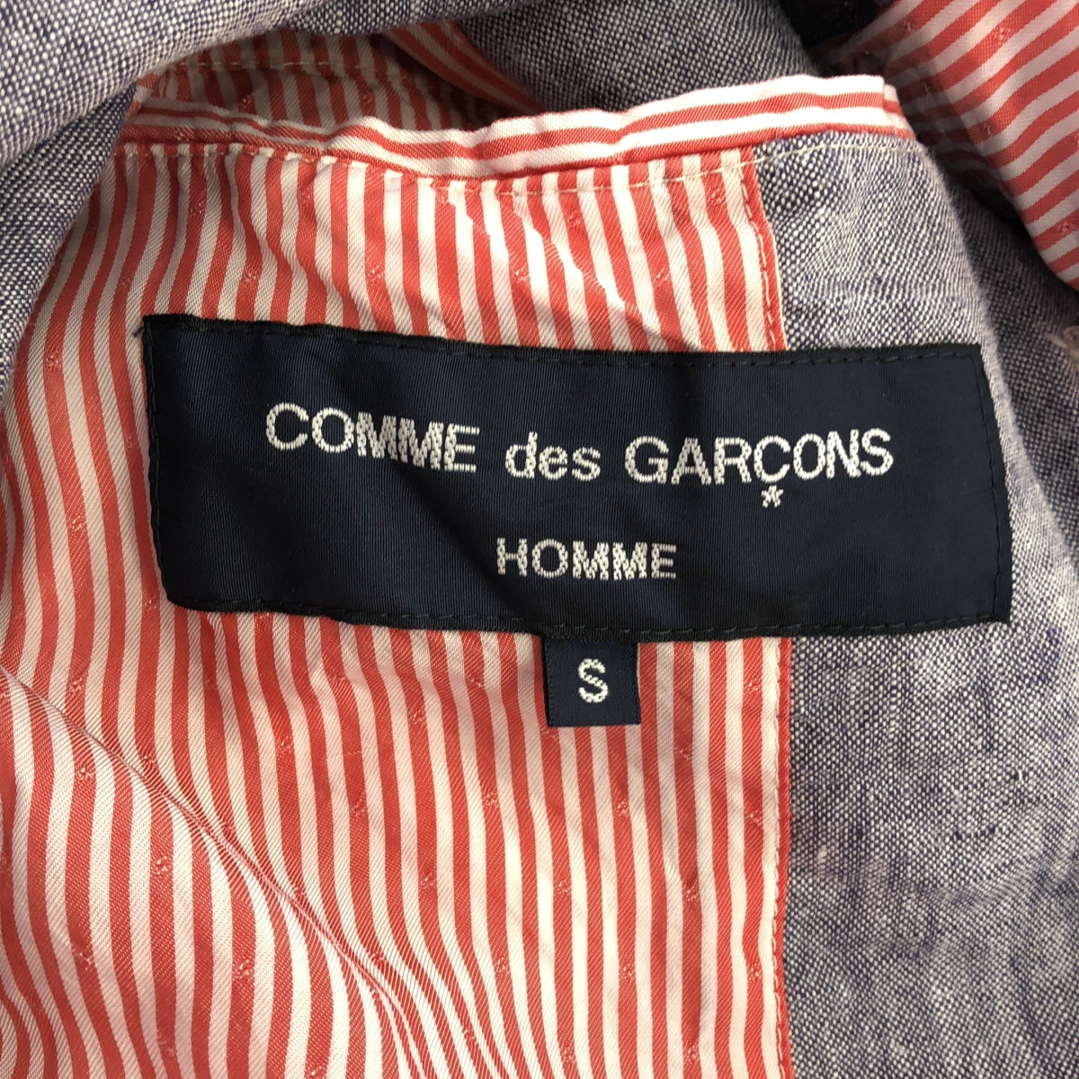 COMME des GARCONS HOMME / 컴데 갤슨 옴므 | 2015SS | 린넨 싱글 브레스트 재킷 | S | 남성