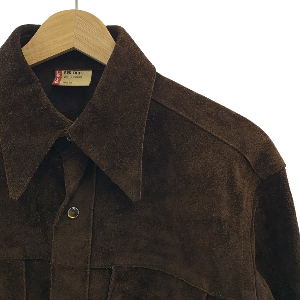 【美品】  Levi's / リーバイス | RED TAB / スエード レザー シャツ ジャケット | ダークブラウン | メンズ