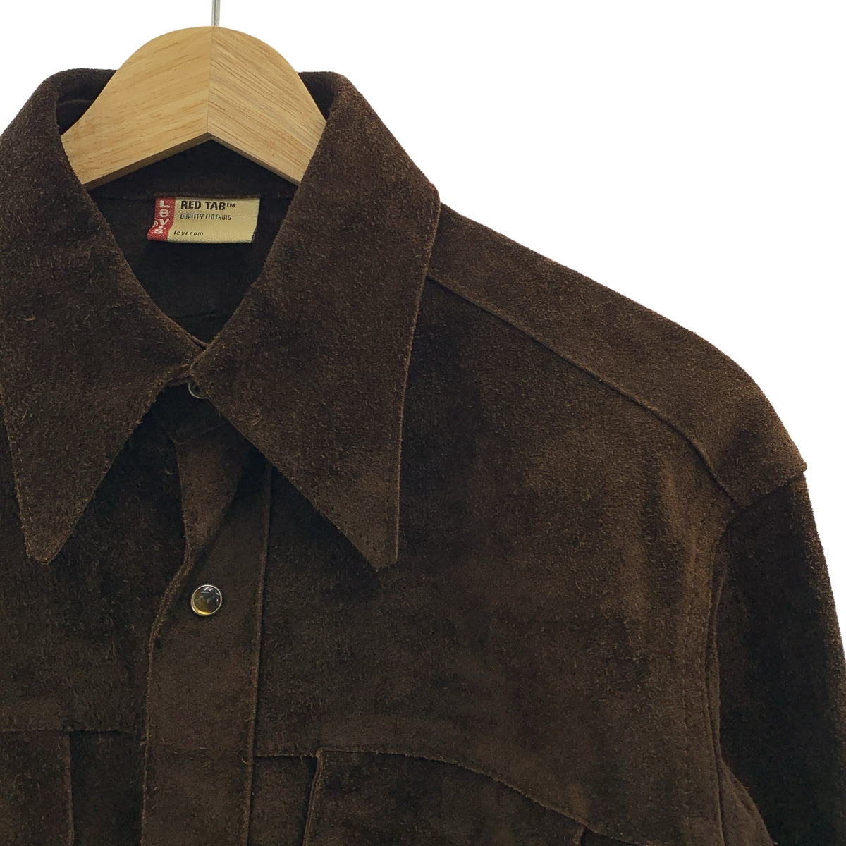 【美品】  Levi's / リーバイス | RED TAB / スエード レザー シャツ ジャケット | ダークブラウン | メンズ